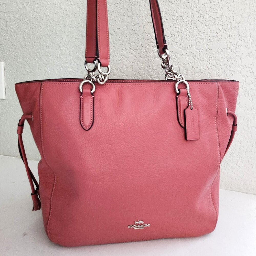 Like New Coach Elle Dusty Pink Leather Shoulder Bag Purse